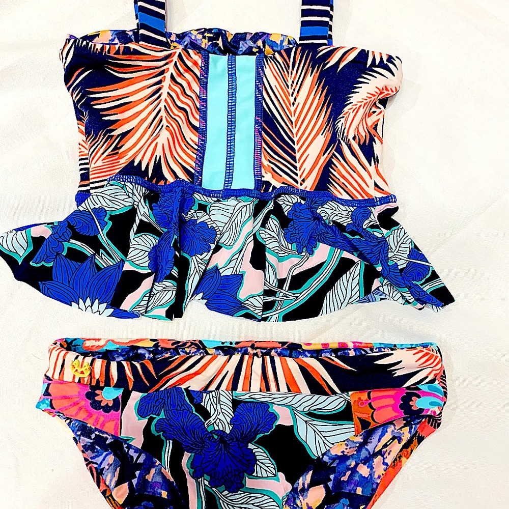 👙 MAAJI Girls Ruffle Tankini Bikini Swimsuit 👙 size 6